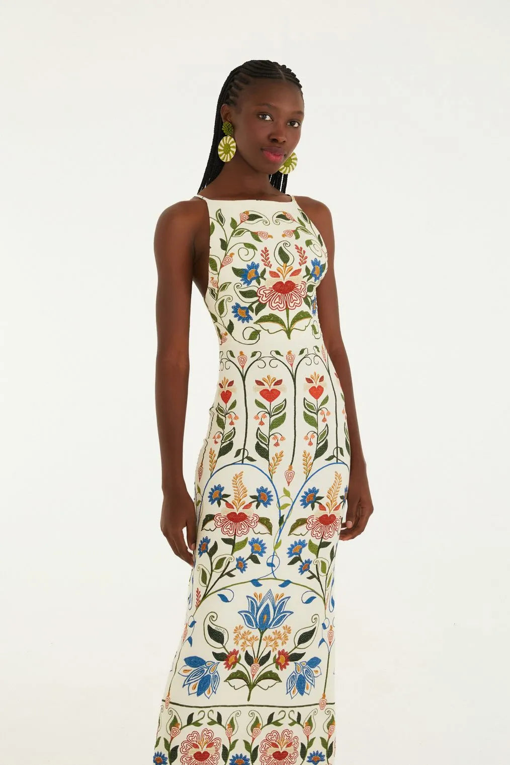 Vestido Alça Estampado Jardim Beleza