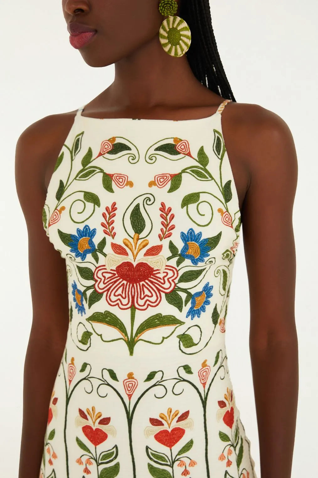 Vestido Alça Estampado Jardim Beleza