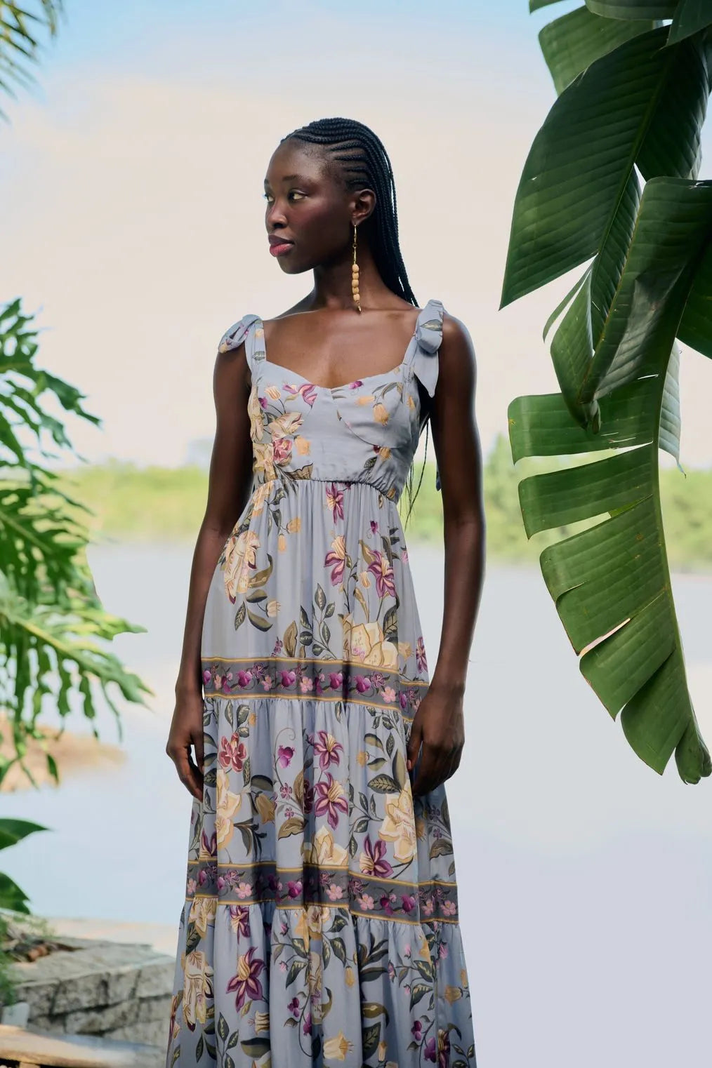 Vestido Cropped Estampado Floral Beatriz