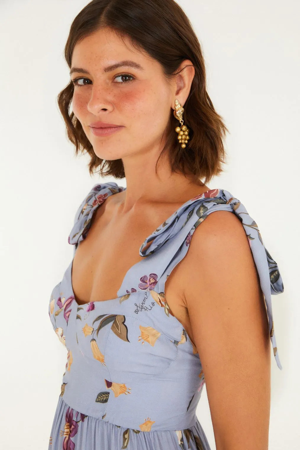 Vestido Cropped Estampado Floral Beatriz