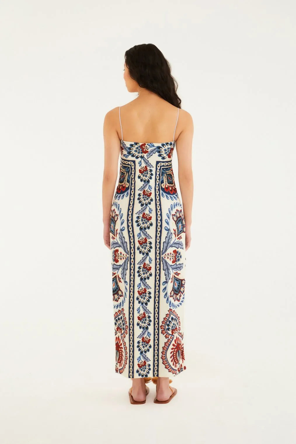 Vestido Midi Estampado Lenço Náutico