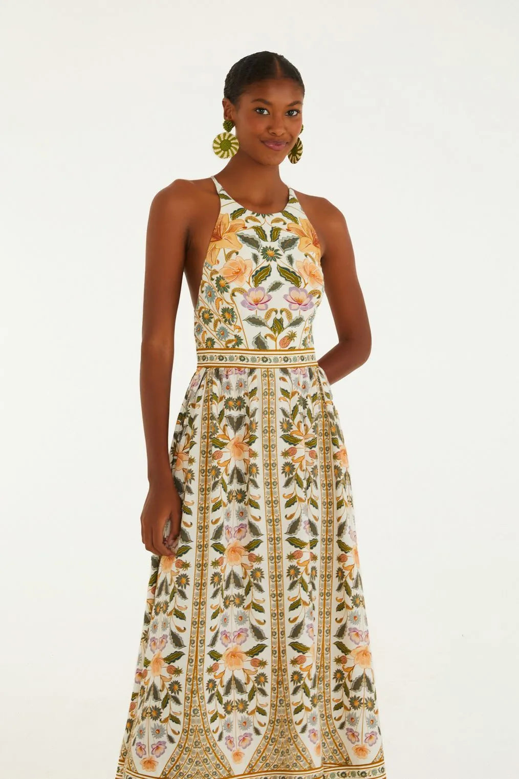 Vestido Longo Sem Manga Estampado Marcelle