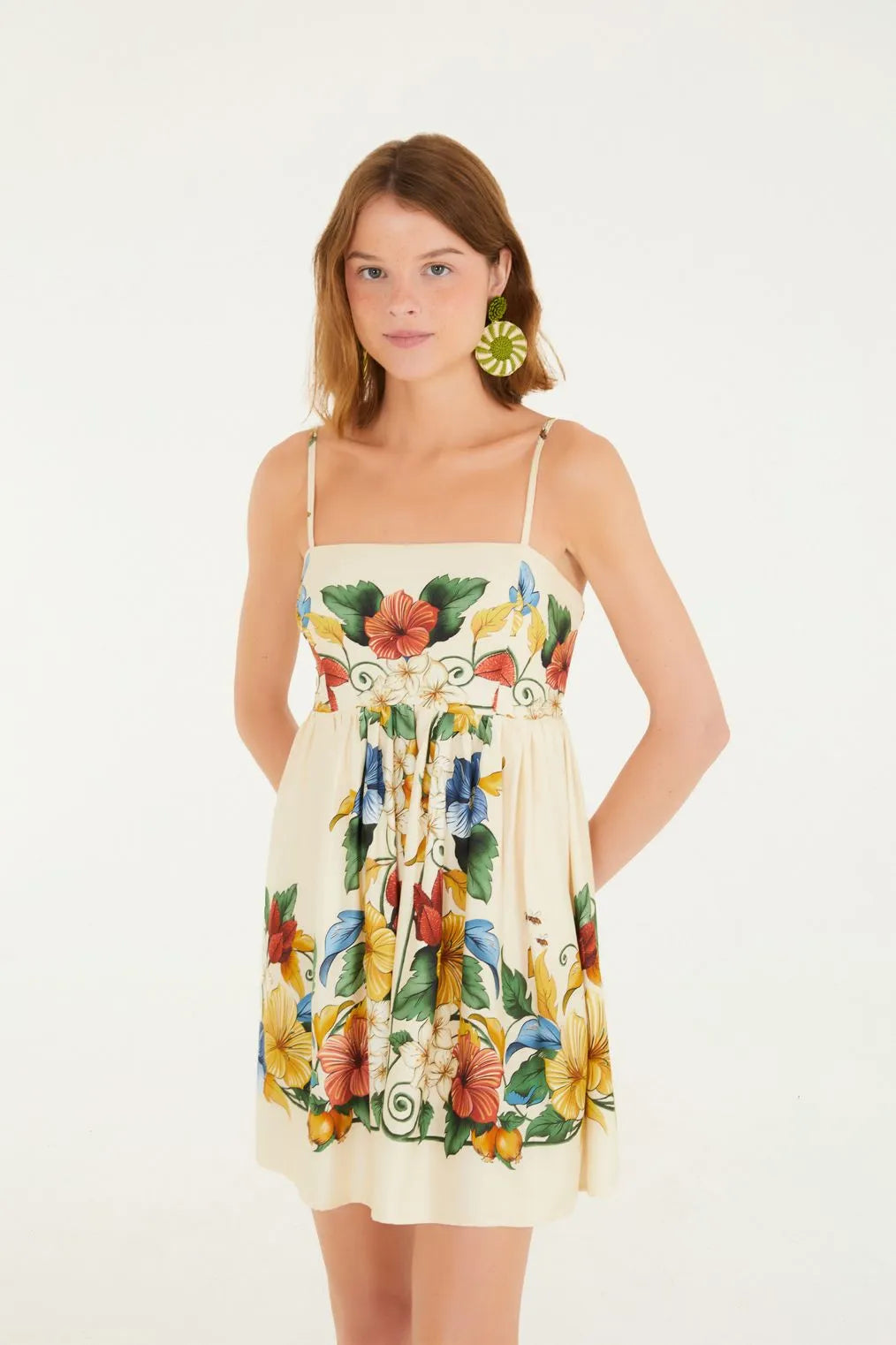 Vestido Curto Estampado Tropicalzinho Lenço