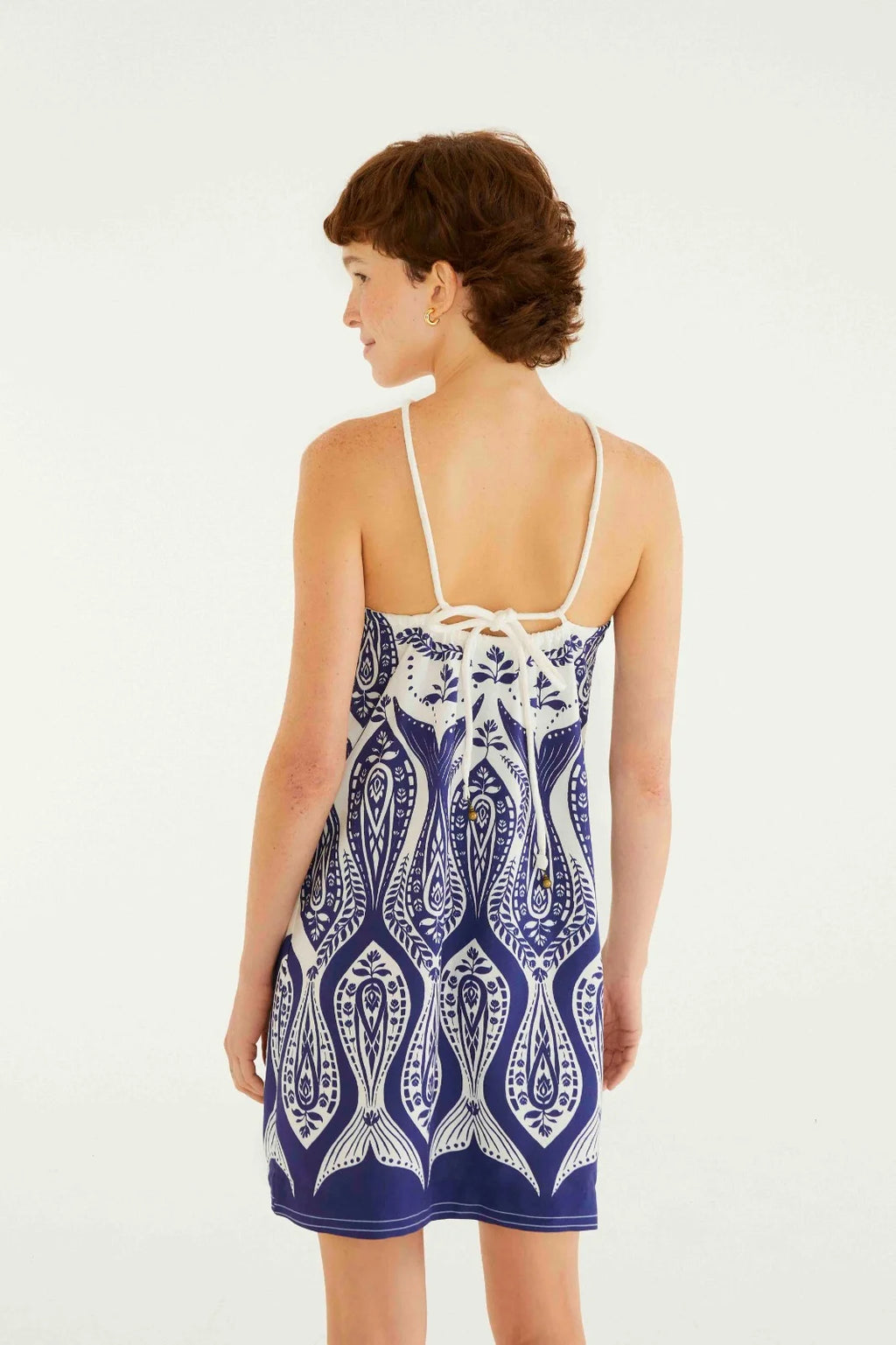 Vestido Curto Alcinha Peixe Correnteza Farm